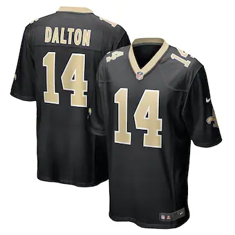 mens nike andy dalton black new orleans saints game player 